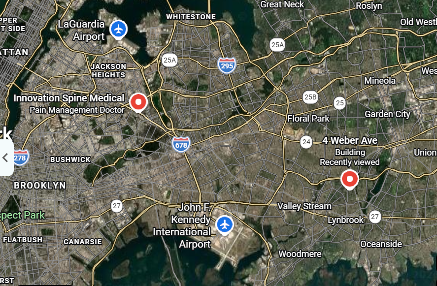 Map of the streets and area surrounding the Malverne office on Weber Avenue